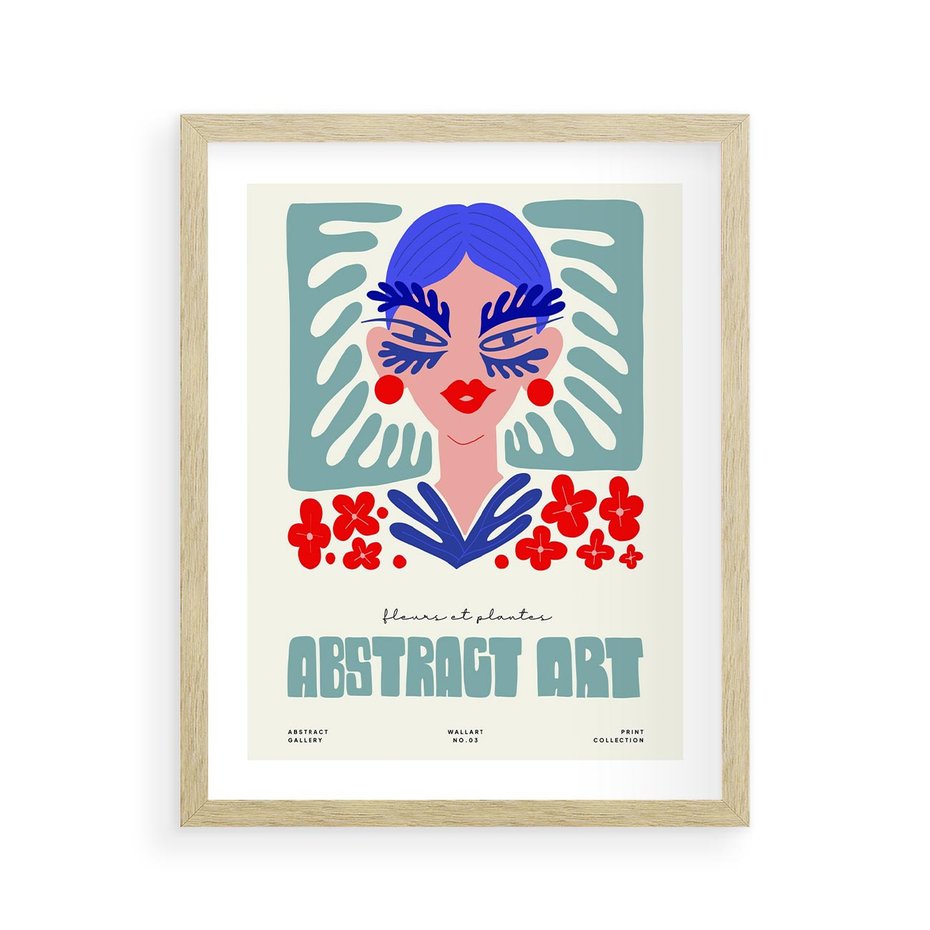 Plakat w ramie 40x50 - Podróżne Impulsy - abstrakcja, kobieta - rama drewno