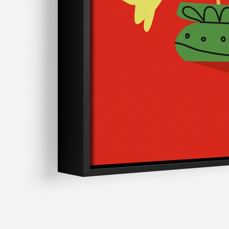 Obraz w ramie 70x100 - Abstrakcyjne Przenikanie - abstrakcyjne kwiaty, czerwone tło - rama czarna