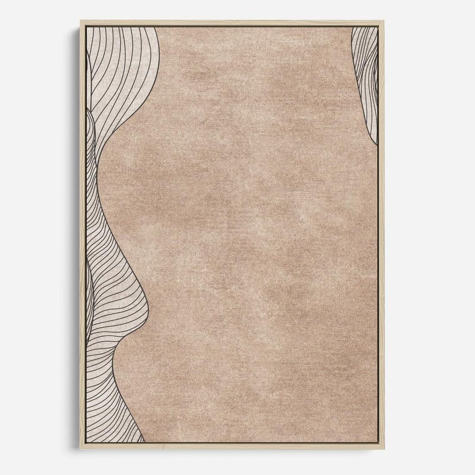 Obraz w ramie 50x70 - Symfonia uczuć i kształtów - delikatna kompozycja, falujące linie - rama drewno