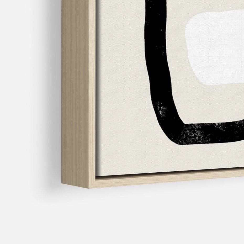 Obraz w ramie 70x100 - Kształtne Formy - geometryczne nieregularne kształty, nowoczesna kompozycja - rama drewno