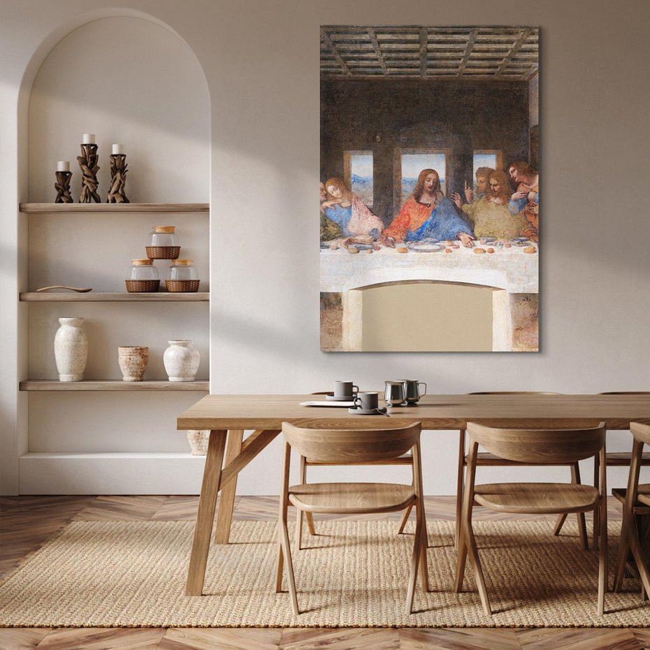 Obraz na płótnie 70x100 - "Ostatnia Wieczerza" (1495-1498) Leonardo da Vinci - Reprodukcja - reprodukcja, obraz na płótnie