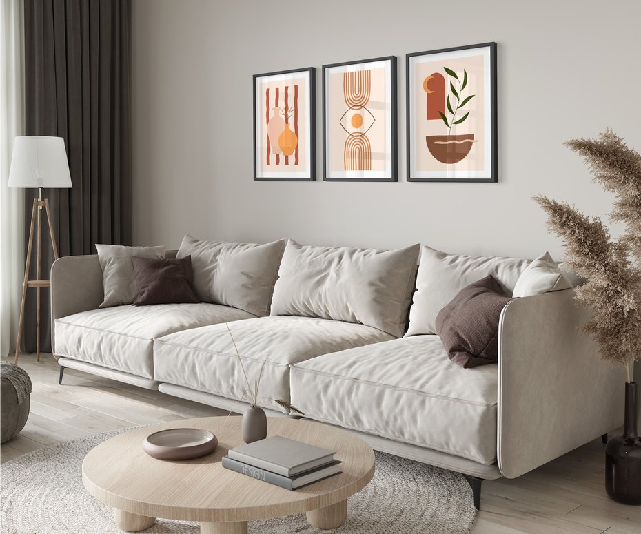 Zestaw obrazy w ramie 30x40 galeria - Plakaty, motyw, boho - rama czarna