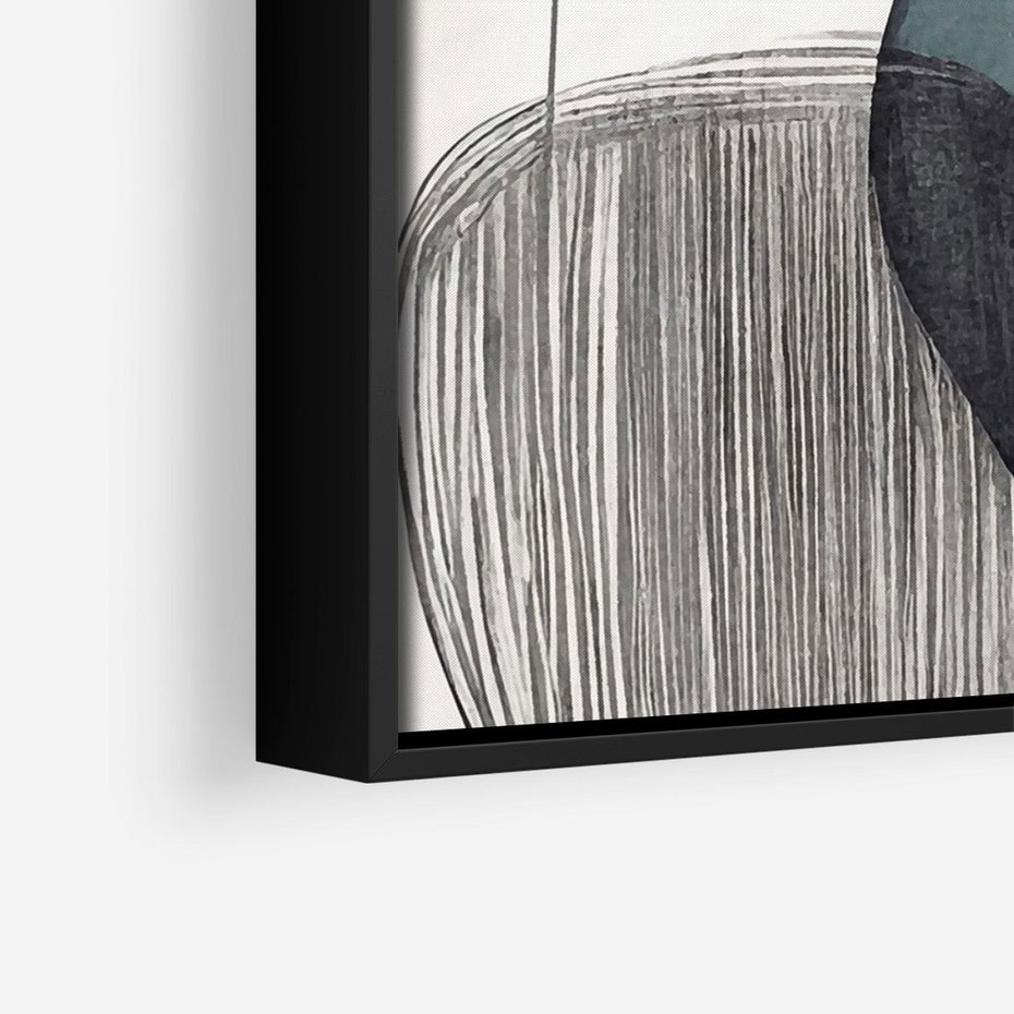 Obraz w ramie 50x70 - Przenikające Formy Duszy - abstrakcyjny obraz, geometryczne obłe formy - rama czarna