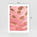 Plakat bez ramy 30x40 - Różowa monstera w pełnym rozkwicie - różowa, monstera