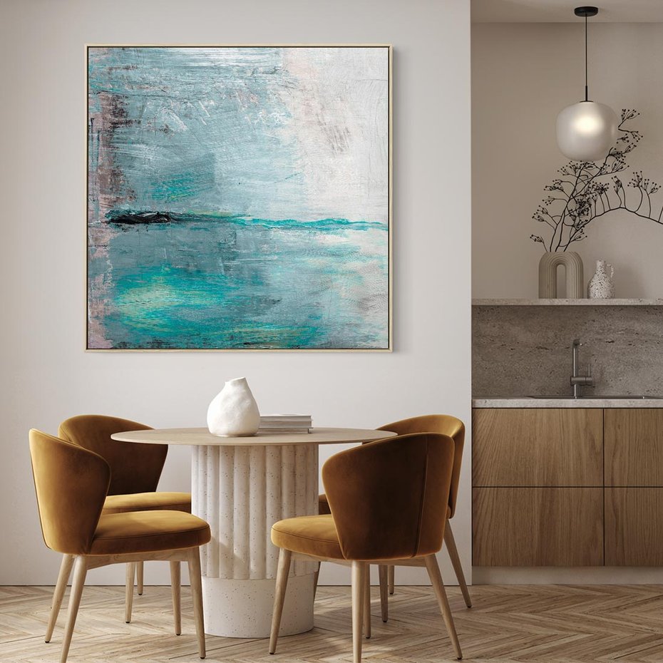 Obraz w ramie 50x50 - Odbicie utraconych barw - abstrakcja, niepokój - rama drewno