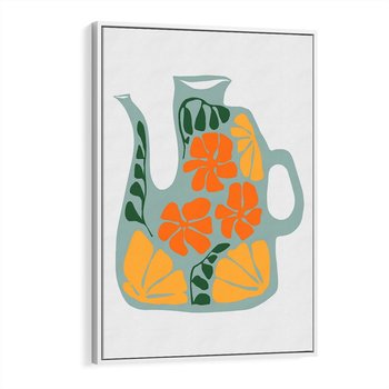 Obraz w ramie 80x120 - Kolorystyczna Ekspresja - czajnik, abstrakcja - rama biała