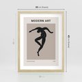 Plakat w ramie 30x40 - Modernistyczna Wizja - plakat modern, czarna postać - rama drewno