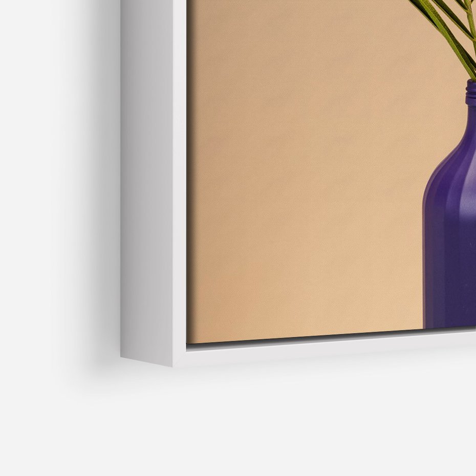 Obraz w ramie 70x100 - Delikatne Piękno - palma, pastele - rama biała