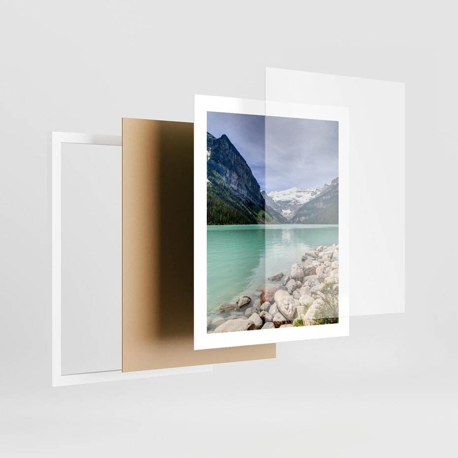 Plakat w ramie 40x50 - Górskie jezioro - spokój i piękno - jezioro, górskie - rama biała