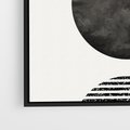 Obraz w ramie 50x50 - Tajemnicza Kompozycja - abstrakcyjne czarno białe formy, minimalizm - rama czarna
