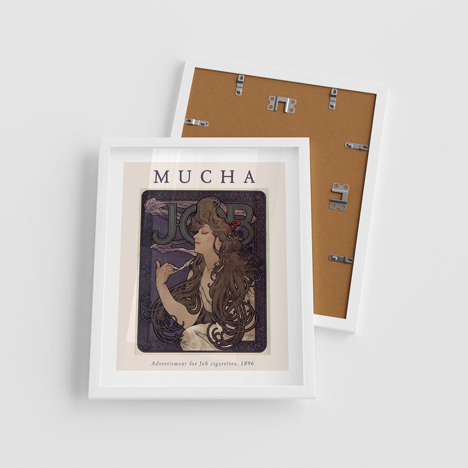 Plakat w ramie 40x50 - Reprodukcja A.Mucha - Mucha, plakat z reprodukcją - rama biała