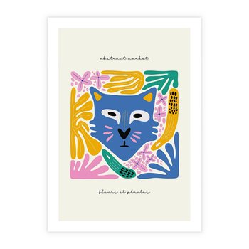 Plakat bez ramy 21x30 - Kolorowe Spektrum - abstrakcyjny plakat, niebieski kot