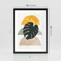 Plakat w ramie 30x40 - Monstera i Boho Elementy - grafika, boho klimat - rama czarna
