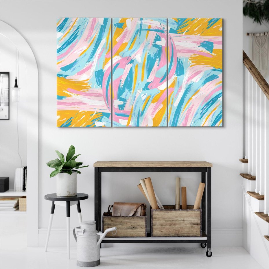 Obraz na płótnie 120x80 - Refleksje w krainie abstrakcji - abstrakcja, energiczne pociągnięcia pędzla