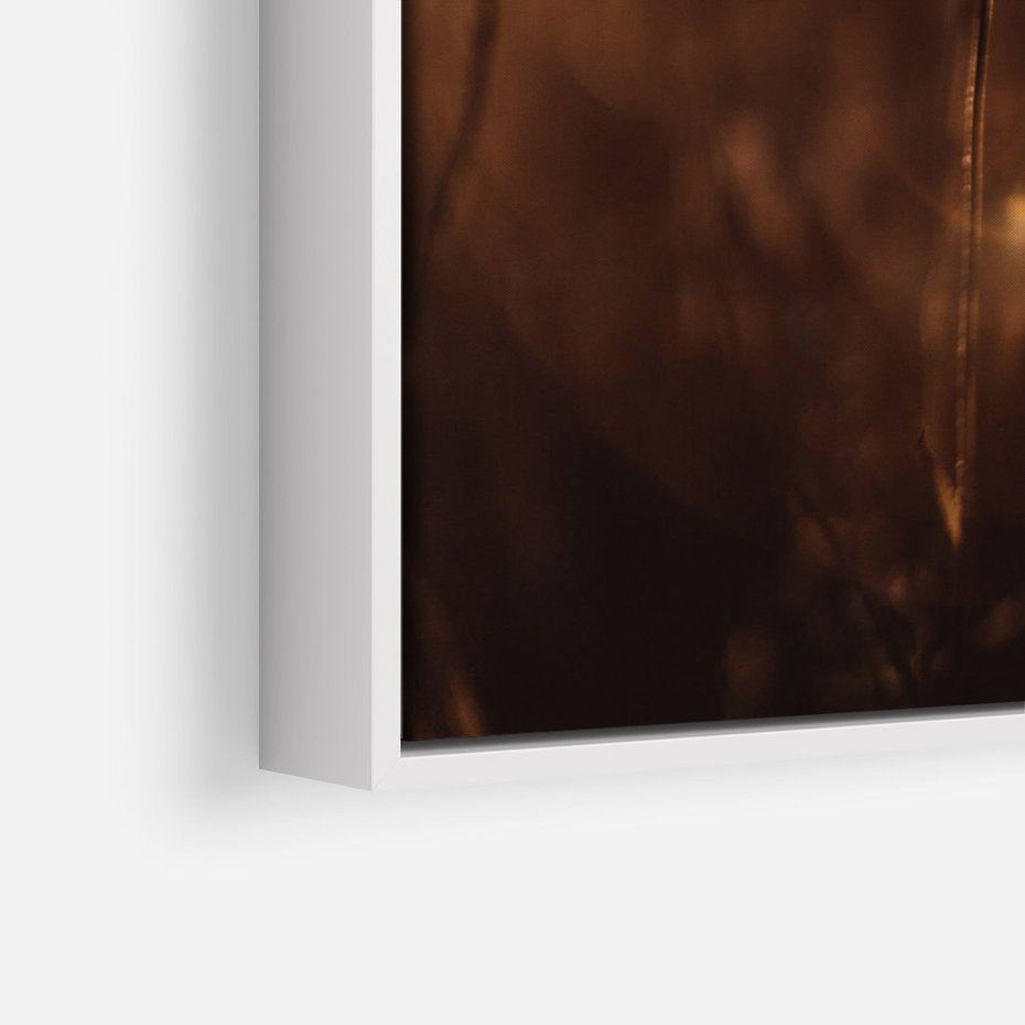 Obraz w ramie 80x120 - Spokój łąki pod zachodem słońca - zachód, słońca - rama biała