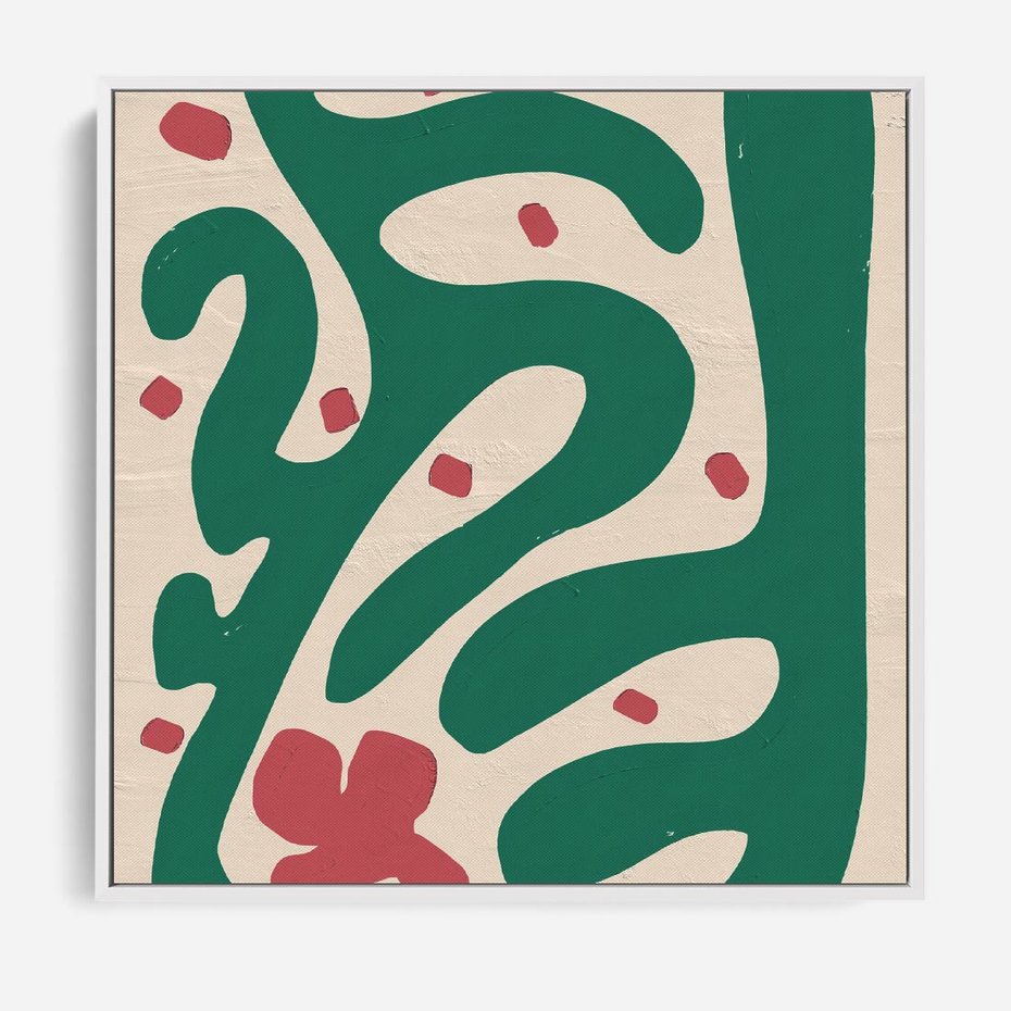 Obraz w ramie 50x50 - Boho Widoki - abstrakcyjny obraz, plakat - rama biała