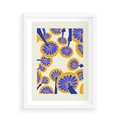 Plakat w ramie 50x70 - Malowane w słońcu - abstrakcyjna kompozycja, grzyby - rama biała