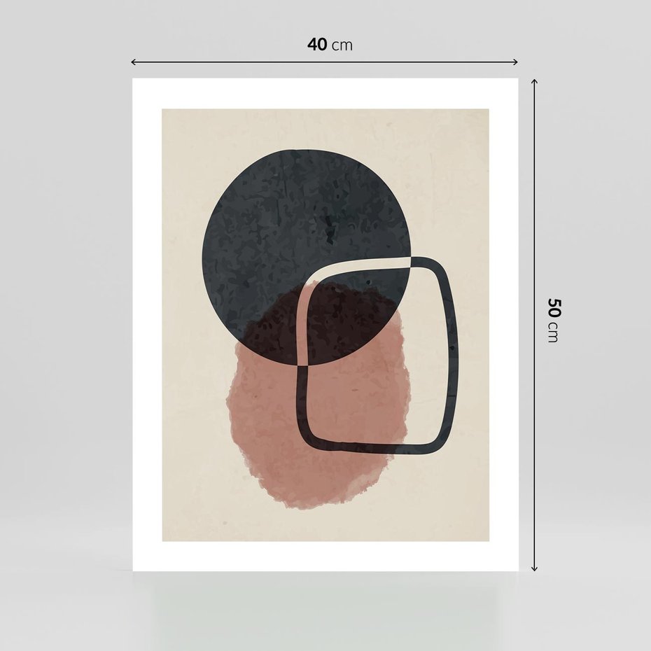 Plakat bez ramy 40x50 - Abstrakcyjna Harmonia - abstrakcyjne nieregularne kształty, minimalistyczny plakat