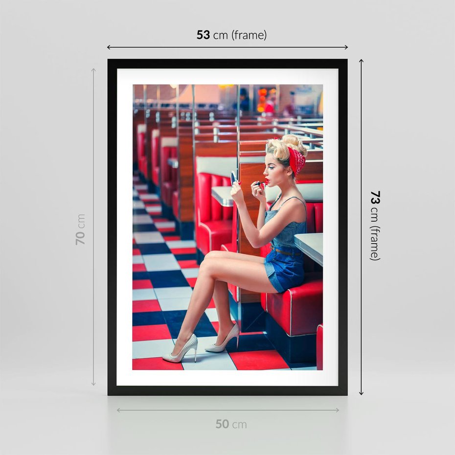 Plakat w ramie 50x70 - Ikoniczna Uroda - retro, Marylin Monroe - rama czarna