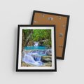 Plakat w ramie 40x50 - Siła Rzeki i Urok Wodospadu - rzeka, wodospad - rama czarna
