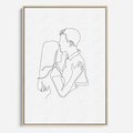 Obraz w ramie 80x120 - Bezgraniczne Przenikanie - para zakochanych, kobieta i mężczyzna - rama drewno