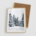 Plakat w ramie 50x70 - Zimowy Las Pod Kołdrą - las, zima - rama drewno