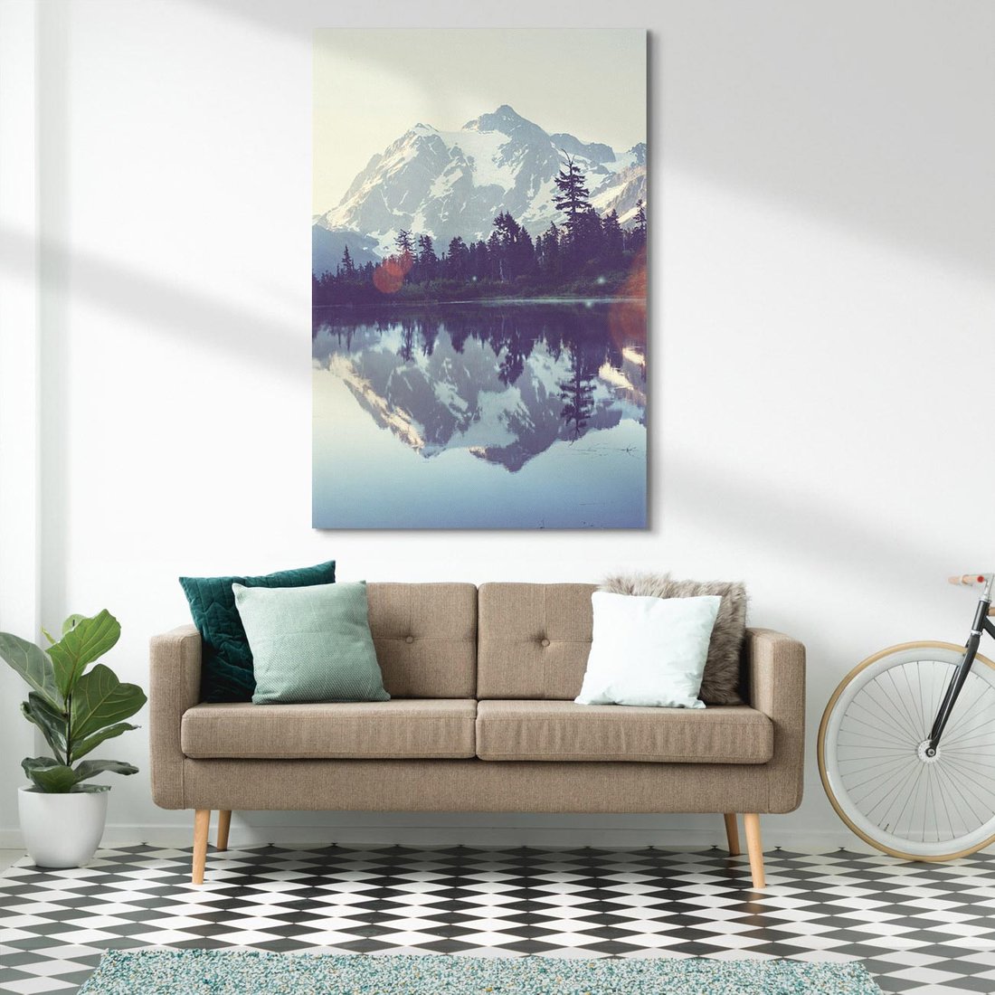 Obraz na płótnie 80x120 - Refleksje nad jeziorem w lesie - jezioro, las