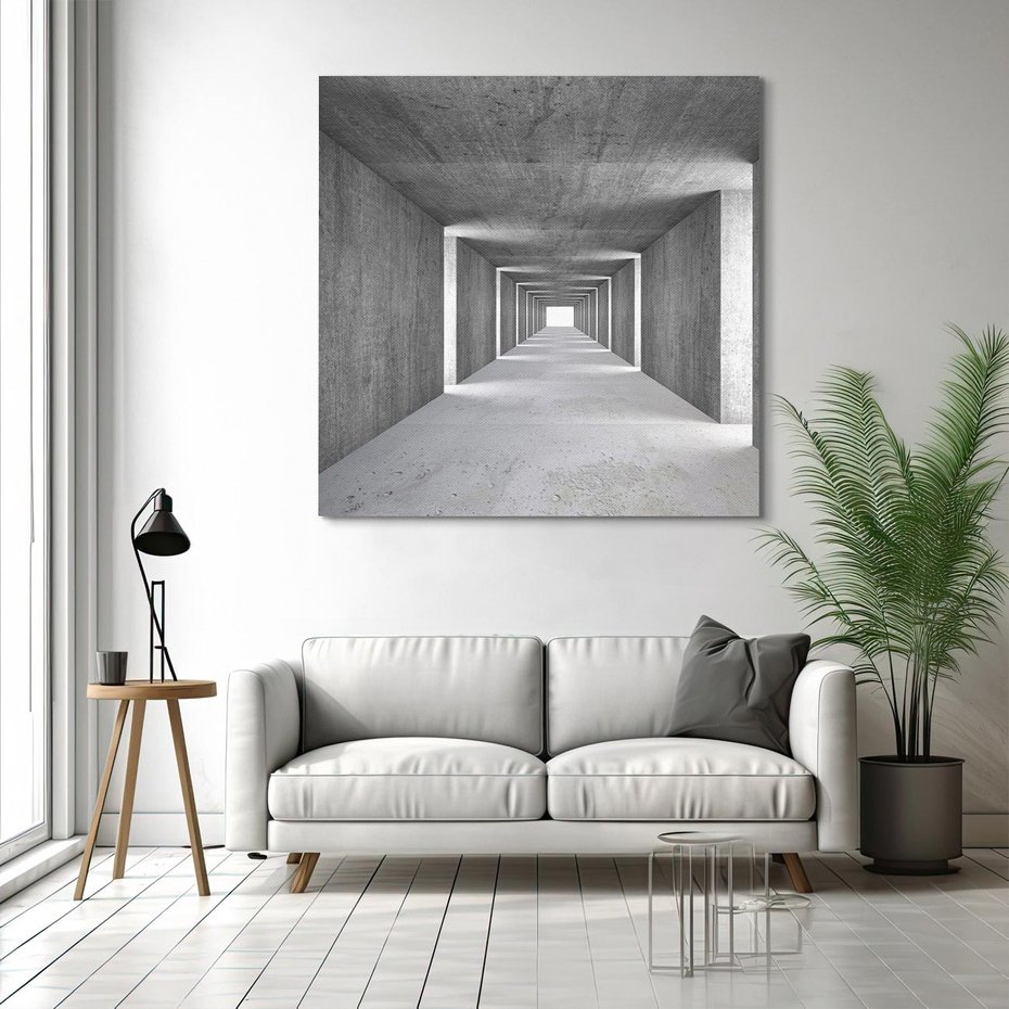 Obraz na płótnie 80x80 - Abstrakcyjna głębia - 3D, tunel
