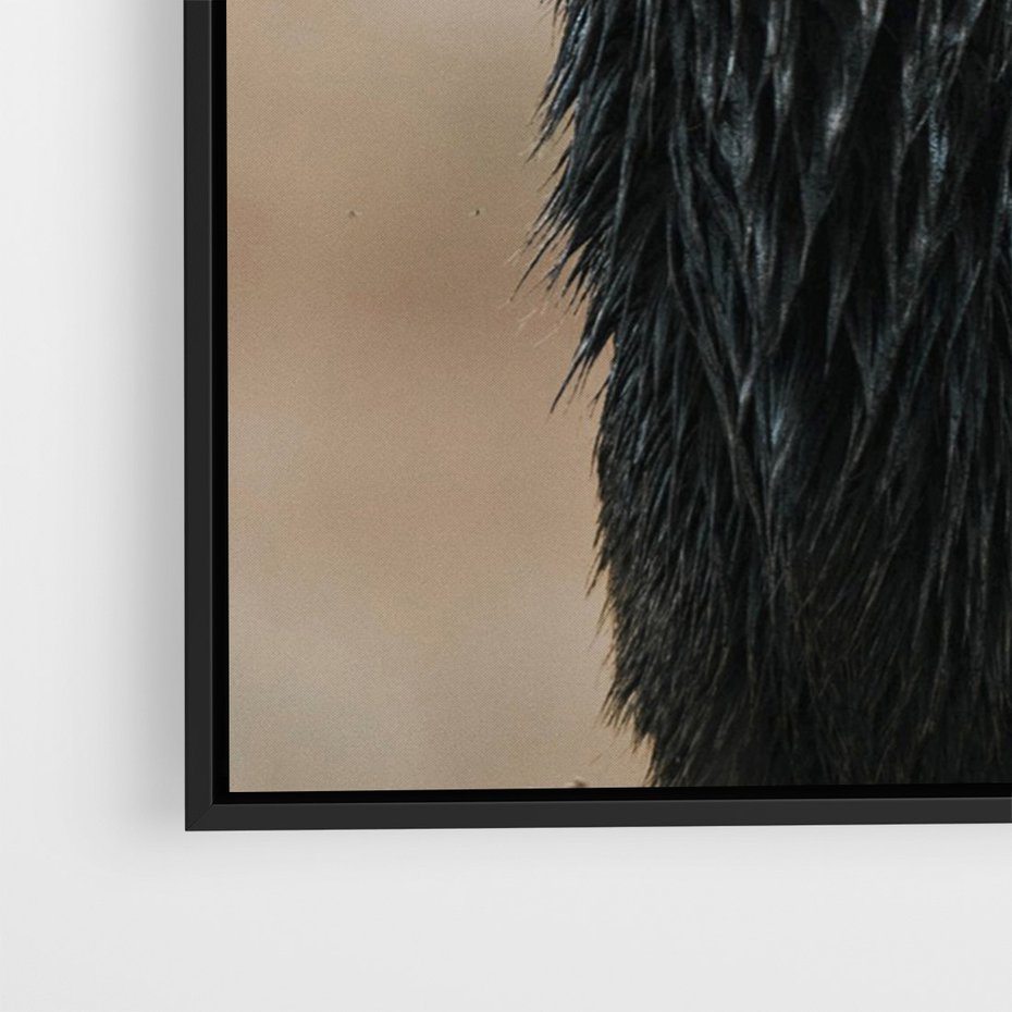 Obraz w ramie 50x70 - Spokojny jeleń - jeleń, las - rama czarna