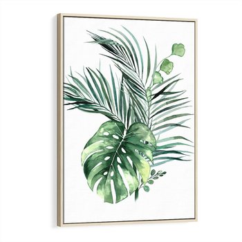 Obraz w ramie 50x70 - Przyjemność Złotej Natury - złote, liście - rama drewno