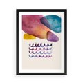 Plakat w ramie 50x70 - Impresje Akwarelowej Przestrzeni - kolorowe pastelowe plamy, rozmyte żywe kolory - rama czarna