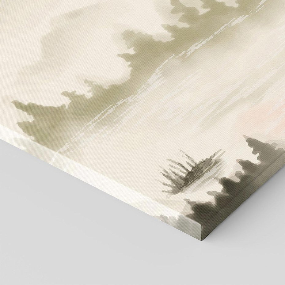 Obraz na płótnie 50x70 - Przyroda Japonii - japońska akwarela, góry