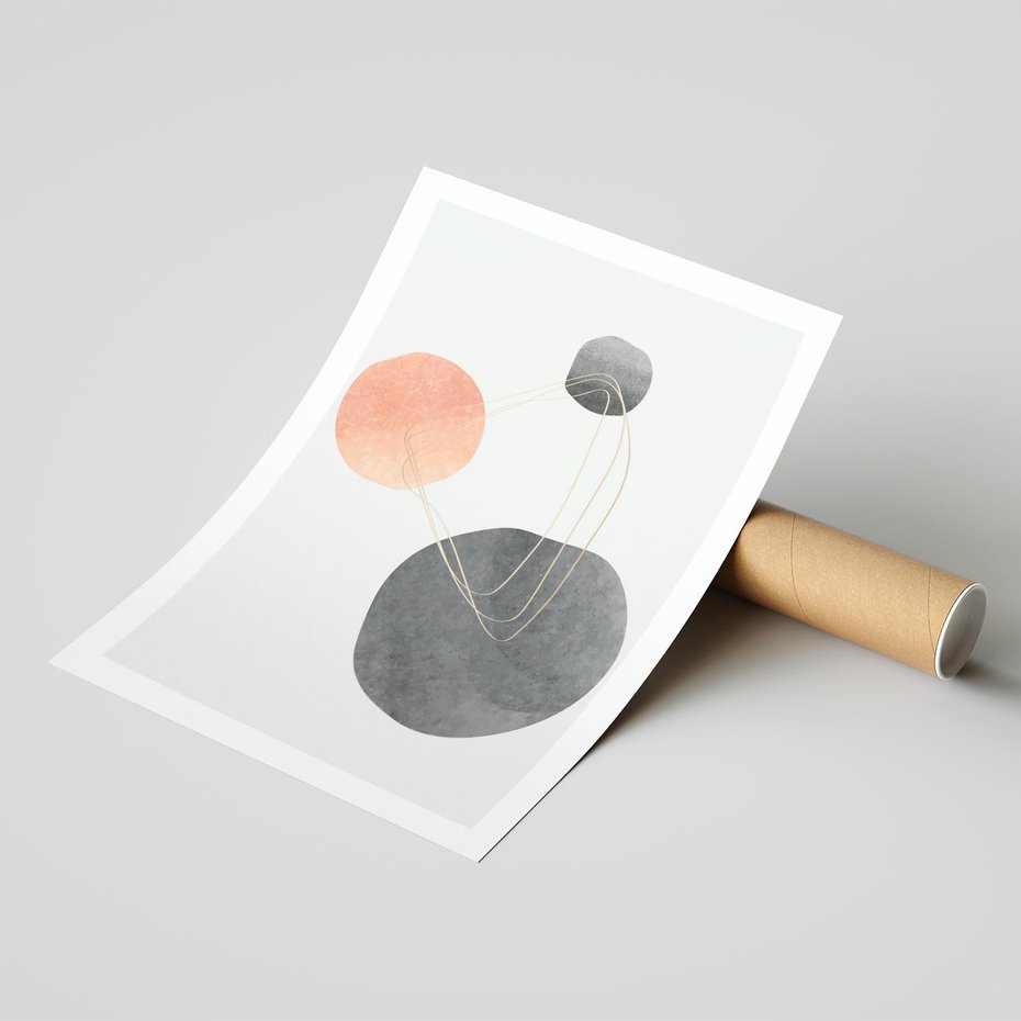 Plakat bez ramy 21x30 - Złoty Blask Abstrakcji - abstrakcja, nowoczesny plakat