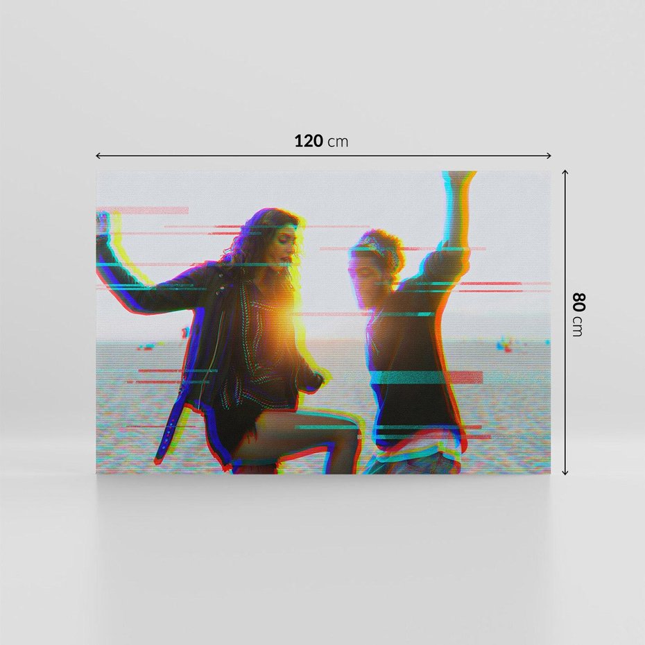 Obraz na płótnie 120x80 - Taniec tęsknot - zdjęcie w stylu retro, dodane kolorowe akcenty