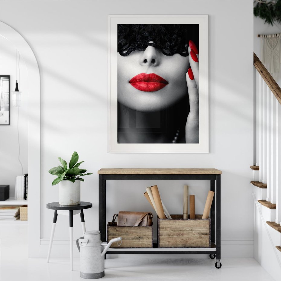 Plakat bez ramy 21x30 - Piękno usta i szminka - usta, szminka
