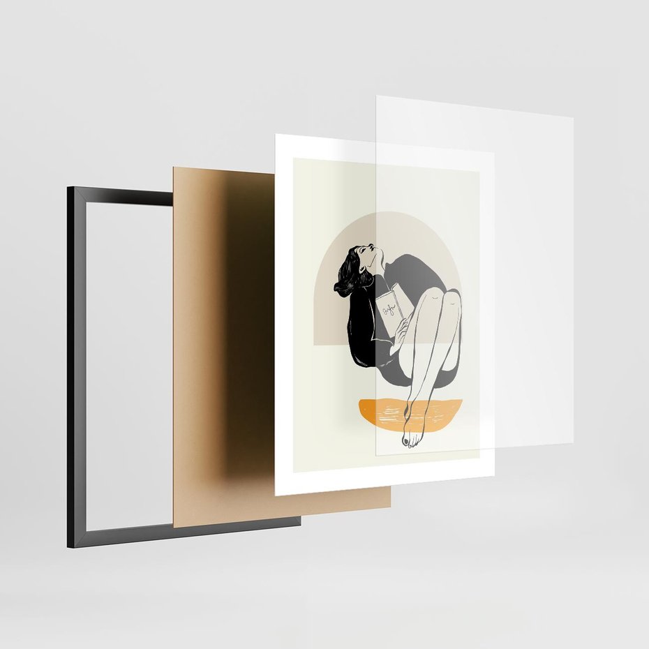 Plakat w ramie 40x50 - Kształt Kobiecego Portretu - grafika, kobieta - rama czarna