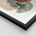 Plakat w ramie 40x50 - Czarna Palma w Brązowej Abstrakcji - grafika, akwarela - rama czarna