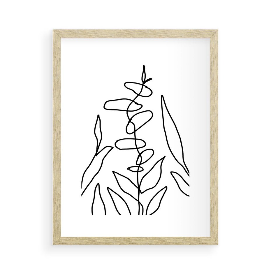 Plakat w ramie 50x70 - Konturem Naznaczone - mroczna sztuka, minimalizm - rama drewno