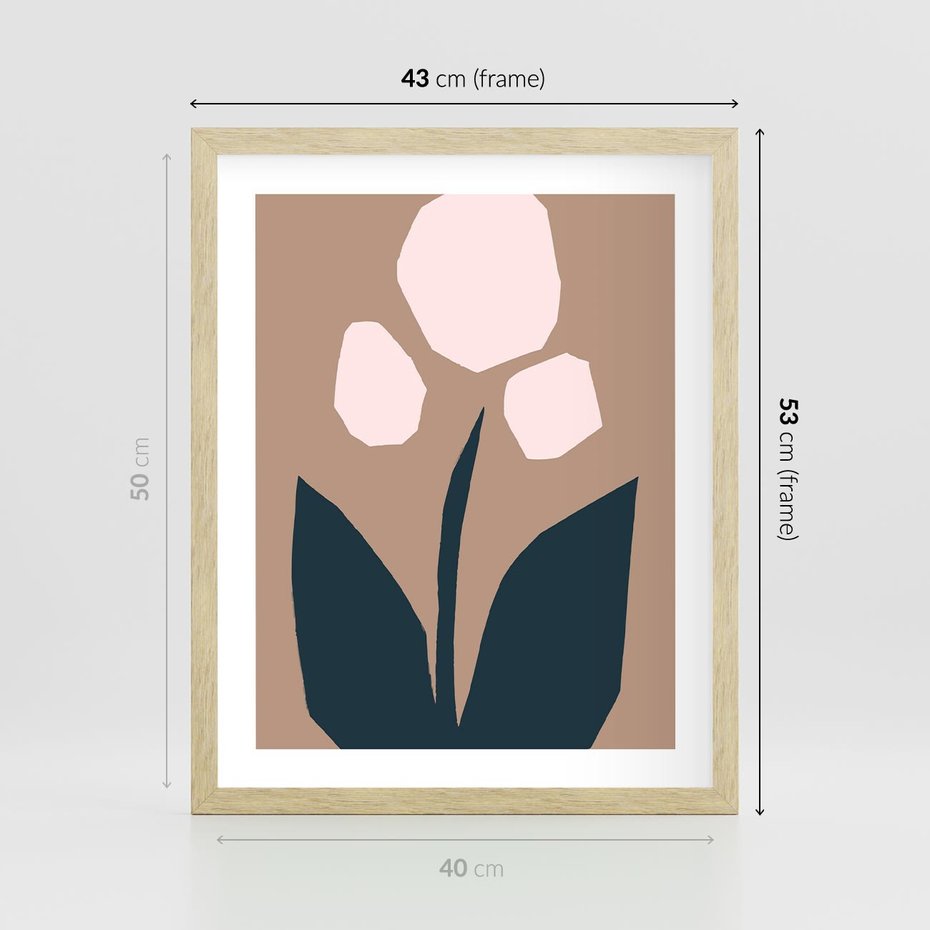 Plakat w ramie 40x50 - Refleksje Boho Przyrody - abstrakcyjny obraz, plakat - rama drewno