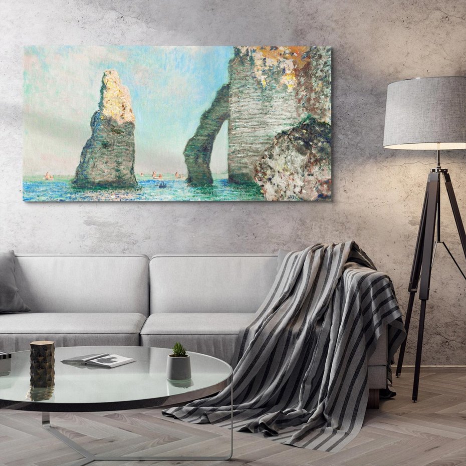 Obraz na płótnie 120x60 - Klify Étretat (1885), Claude Monet - Reprodukcja - reprodukcja, obraz na płótnie