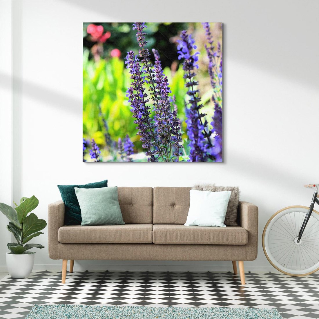 Obraz na płótnie 50x50 - Ogród Lawendowy - lawenda, kwiat
