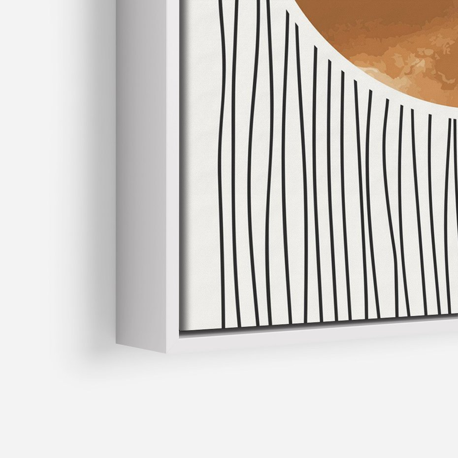 Obraz w ramie 70x100 - Eteryczne Krągłe Echa - boho obraz, geometria - rama biała