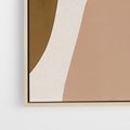 Obraz w ramie 80x120 - Harmonia chaosu i porządku - abstrakcyjne kształty, kolory beżu i brązu - rama drewno