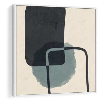 Obraz w ramie 80x80 - Migotliwe Refleksje - abstrakcyjne nieregularne kształty, minimalistyczny plakat - rama biała