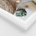 Plakat w ramie 40x50 - Przytulna Kompozycja Lifestyle - kompozycja lifestyle, wiklina - rama biała