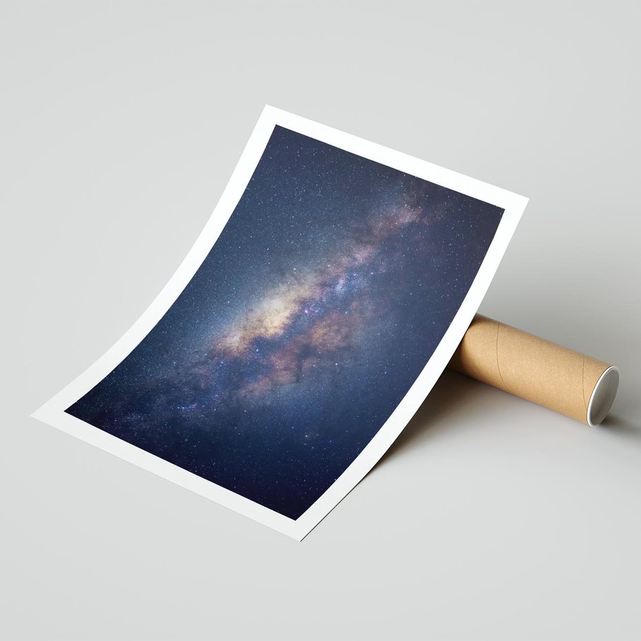 Plakat bez ramy 21x30 - Wśród Gwiazd - rozgwieżdzone niebo, droga mleczna