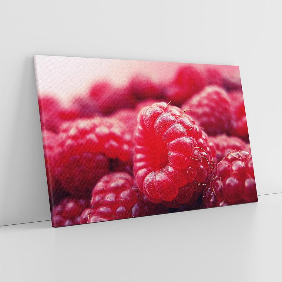 Obraz na płótnie 70x50 - Maliny Soczysta Eksplozja - maliny, owoce