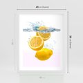 Plakat w ramie 40x50 - Świeże cytryny pełne smaku - cytryny, owoce - rama biała