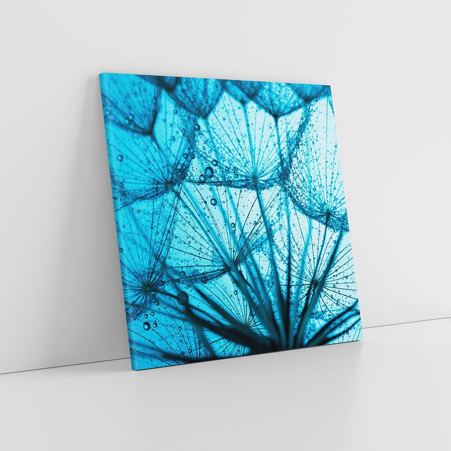 Obraz na płótnie 30x30 - Lekkość dmuchawca wśród kwiatów - dmuchawiec, kwiaty