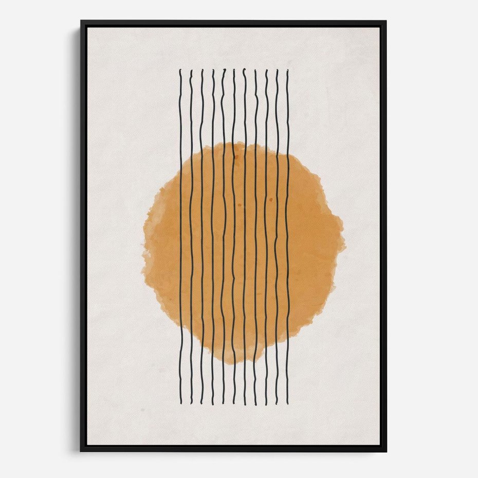 Obraz w ramie 50x70 - Taniec Emocji - abstrakcyjne akwarelowe plamy, nieregularne kreski - rama czarna